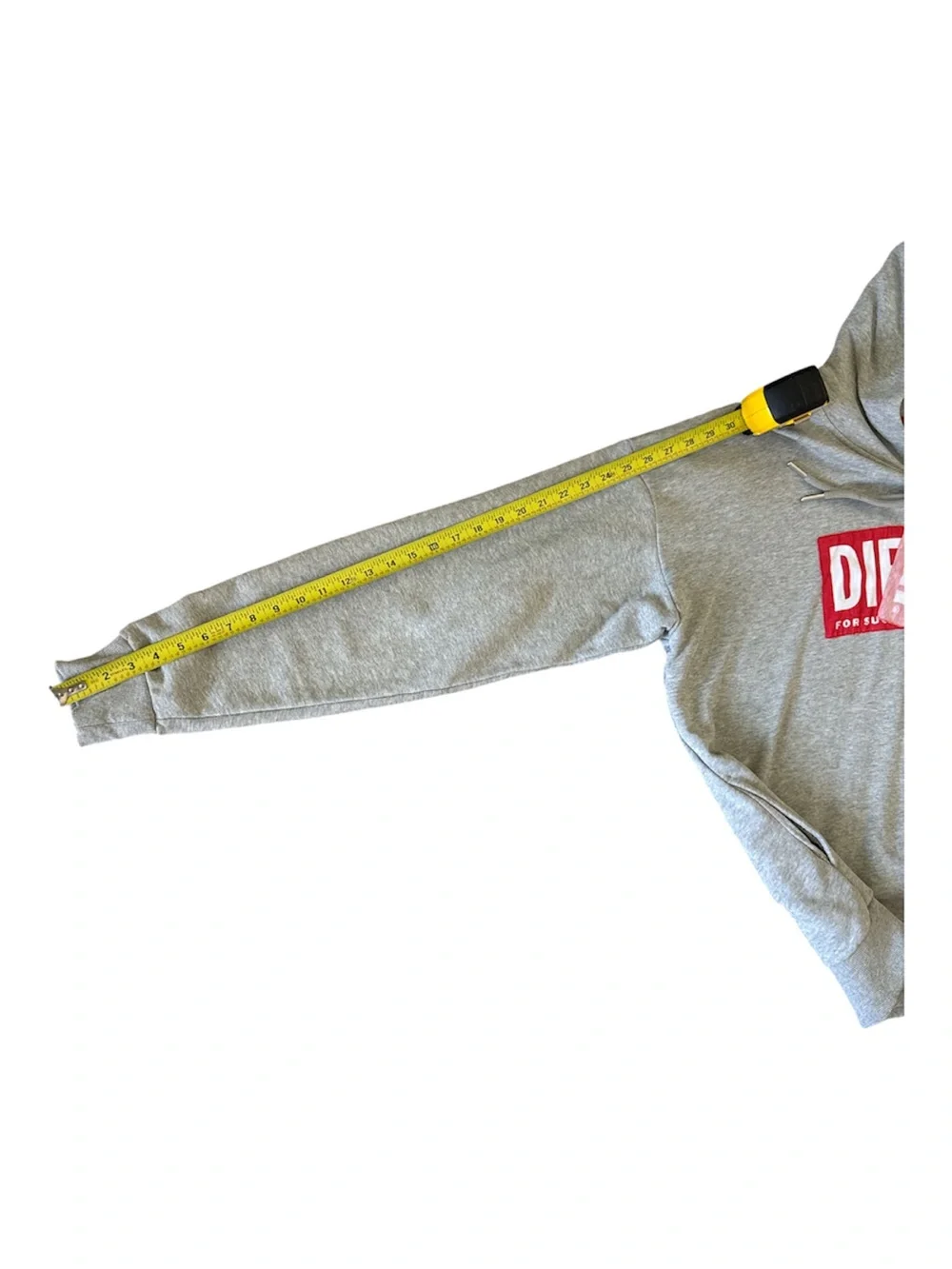 Diesel Gray Hoodie with Red and Black Logo - Picture 4 of 6